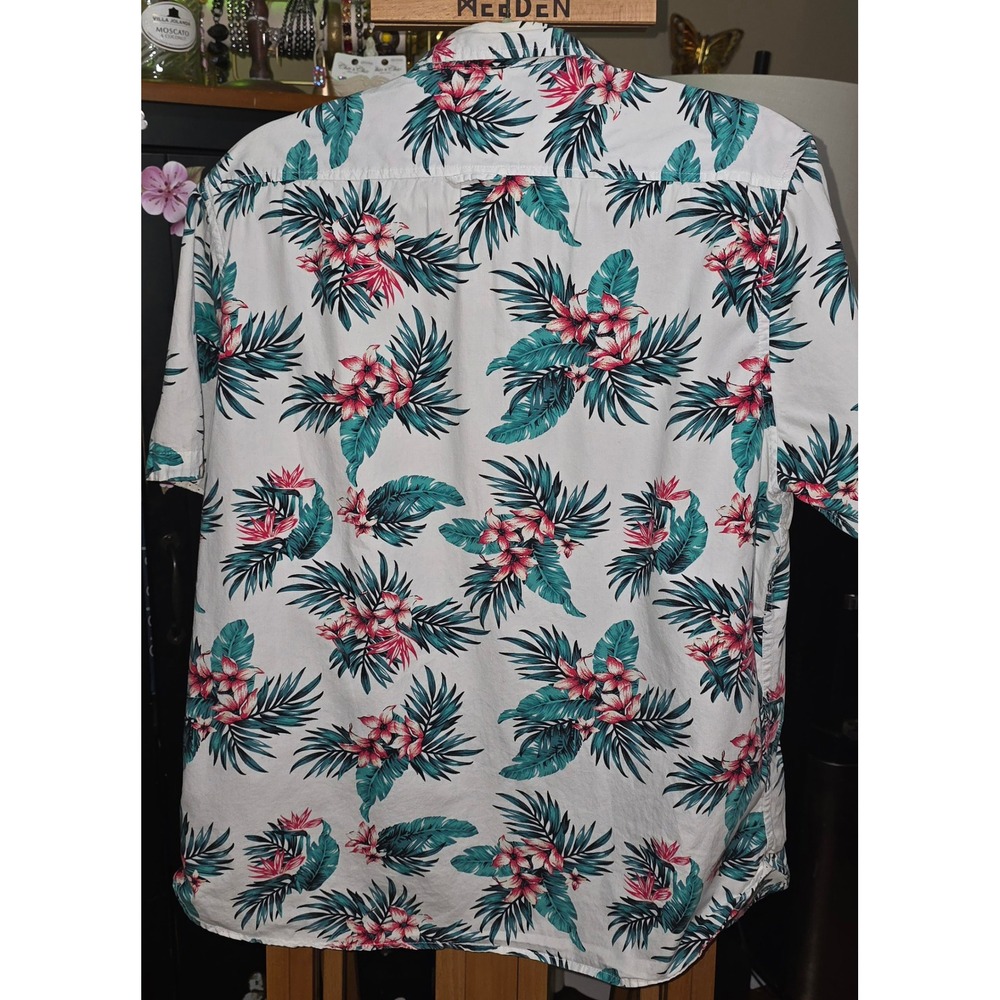 Cactus Man Ricky Singh Mens XL Slim Fit Tropical Floral Palm Button Down Shirt